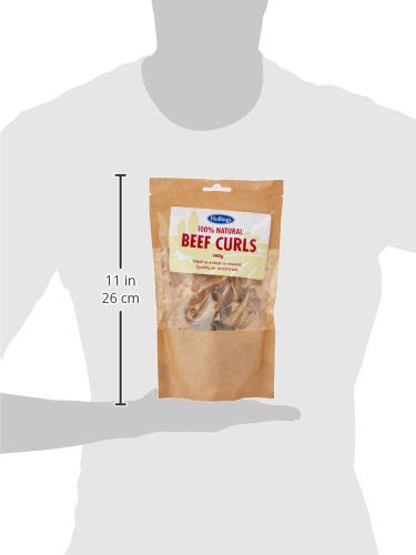 Hollings Beef Curls Dog Treats, All Natural Grain Free & Easily Digestible Air Dried Treats for Adult Dogs, Made From 100% Beef Trachea, 100 g