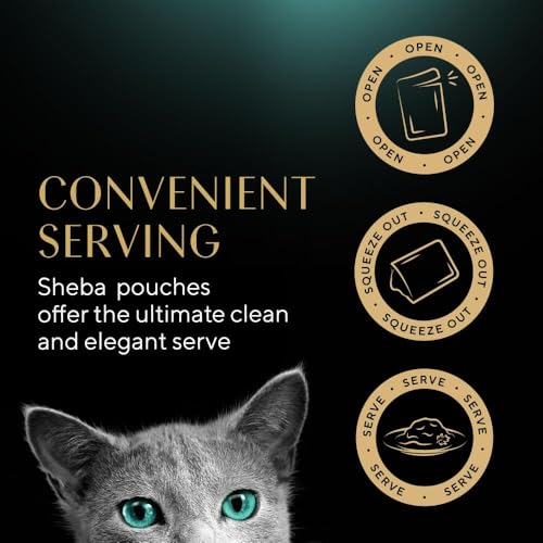 Sheba Fine Flakes in Jelly – Fish Collection – Wet cat food pouches for adult cats – 40x85g pack