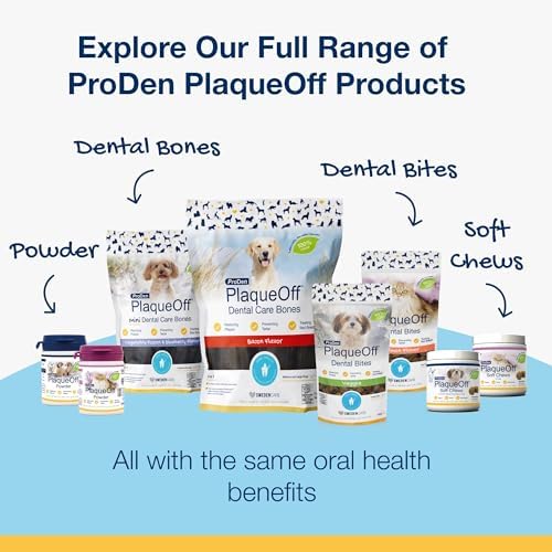 ProDen PlaqueOff Powder for Dogs & Cats, Tartar & Bad Breath Remover 100% Natural Teeth Cleaner and Plaque Remover 60 g