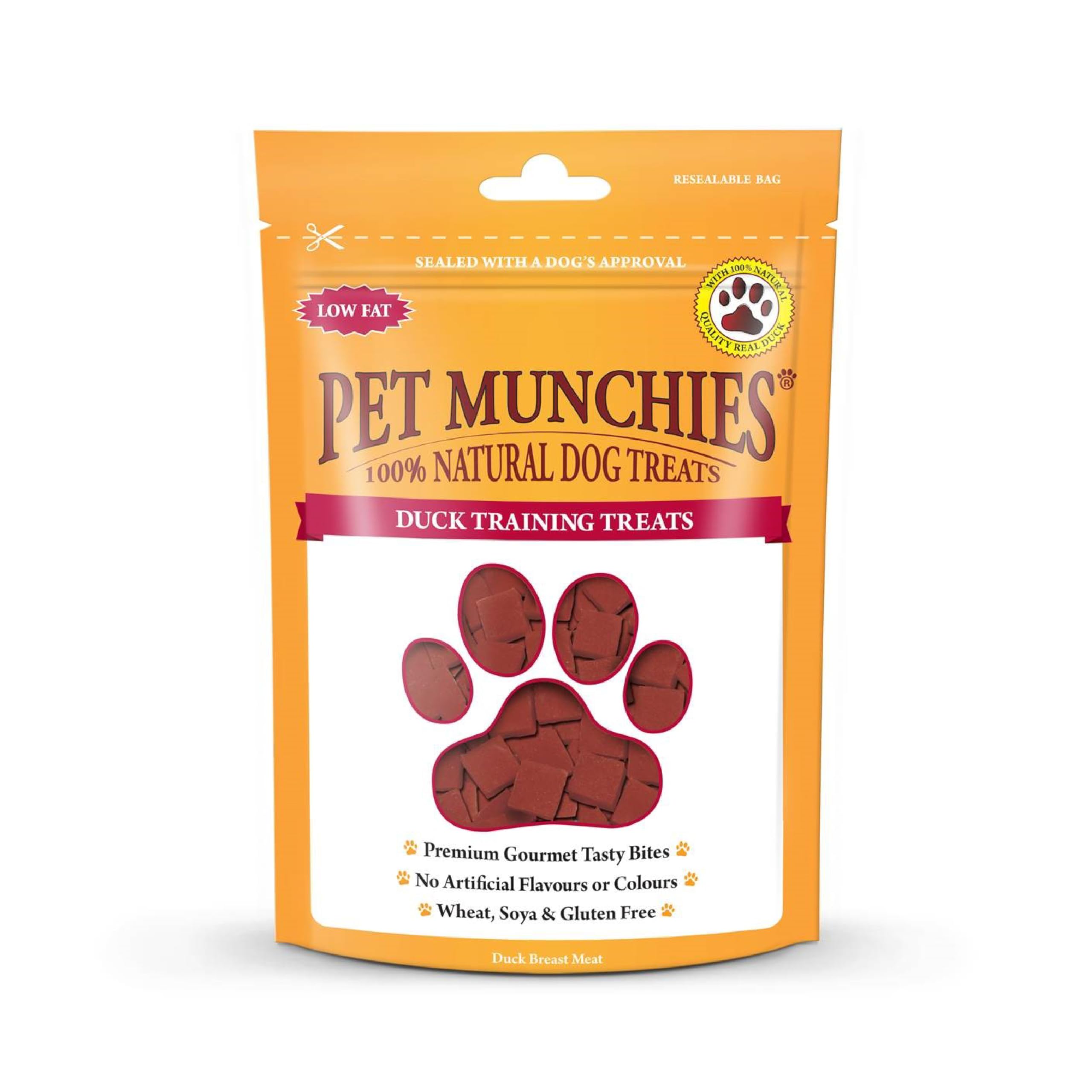 Pet Munchies Duck Dog Training Treats, Grain Free Tasty Bites with Natural Real Meat, Low in Fat 50g