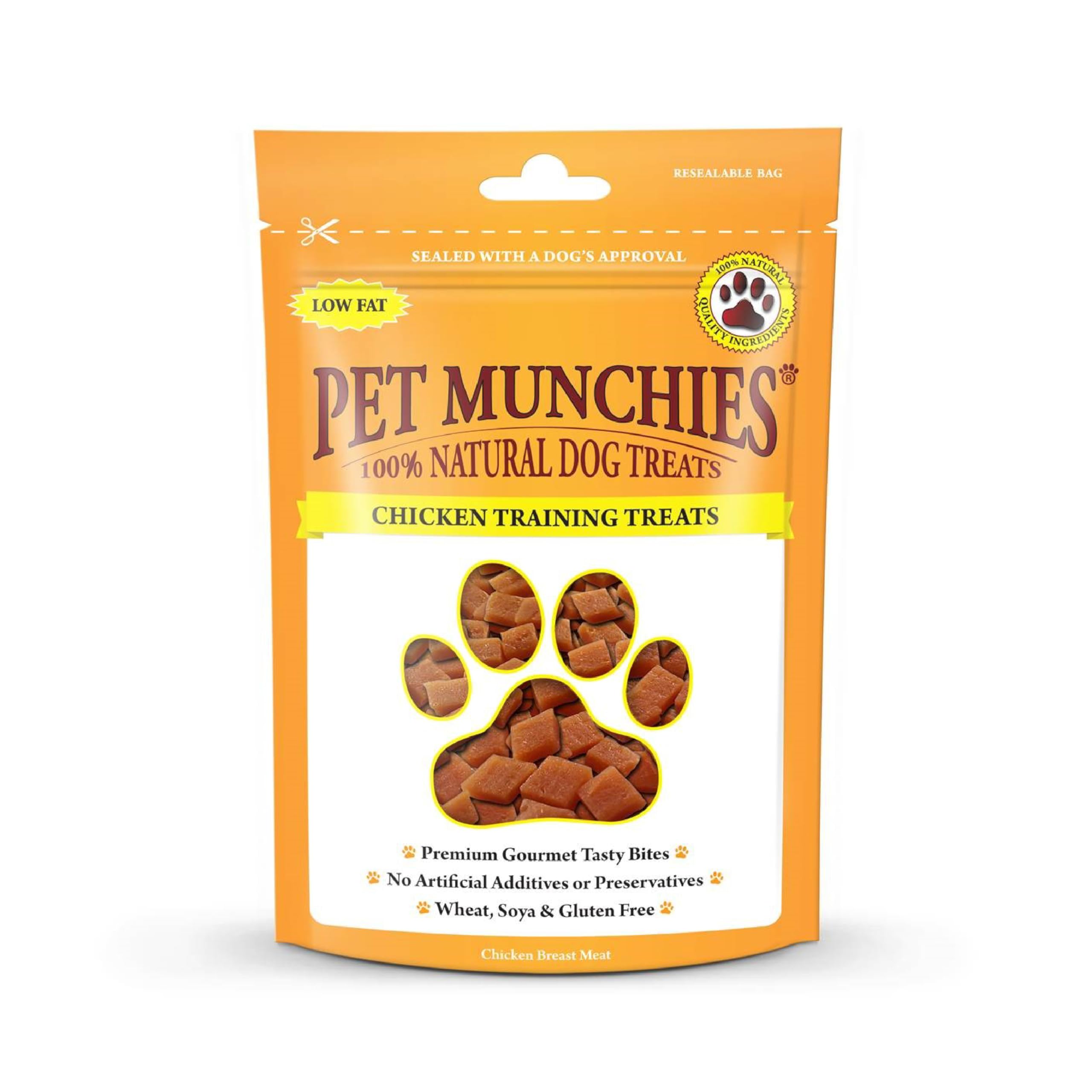 Pet Munchies Chicken Dog Training Treats, Grain Free Tasty Bites with Natural Real Meat, Low in Fat 50g