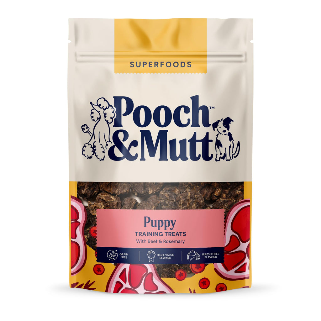 Pooch & Mutt - Puppy Jerky Training Treats, Grain Free Dog Treat Suitable for All Ages, Beef Jerky for Dog Training, Pack of 1x80g (packaging may vary)