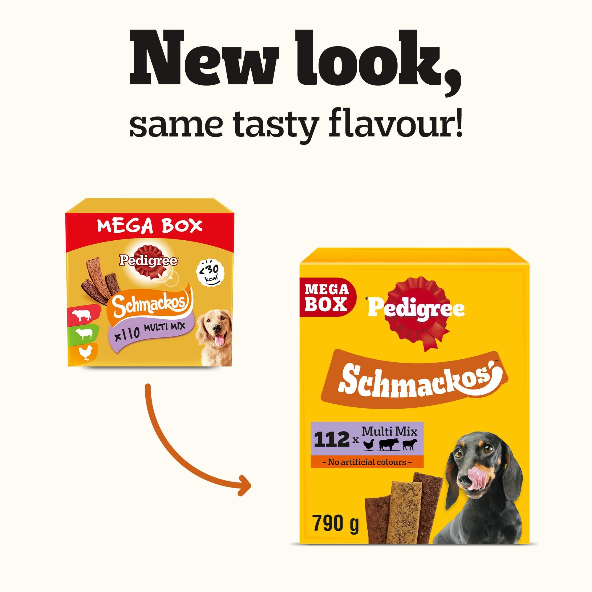 Pedigree Schmackos Mega Pack 110/112 Strips Snacks, Dog Treat Multipack with Beef, Lamb and Poultry Flavours