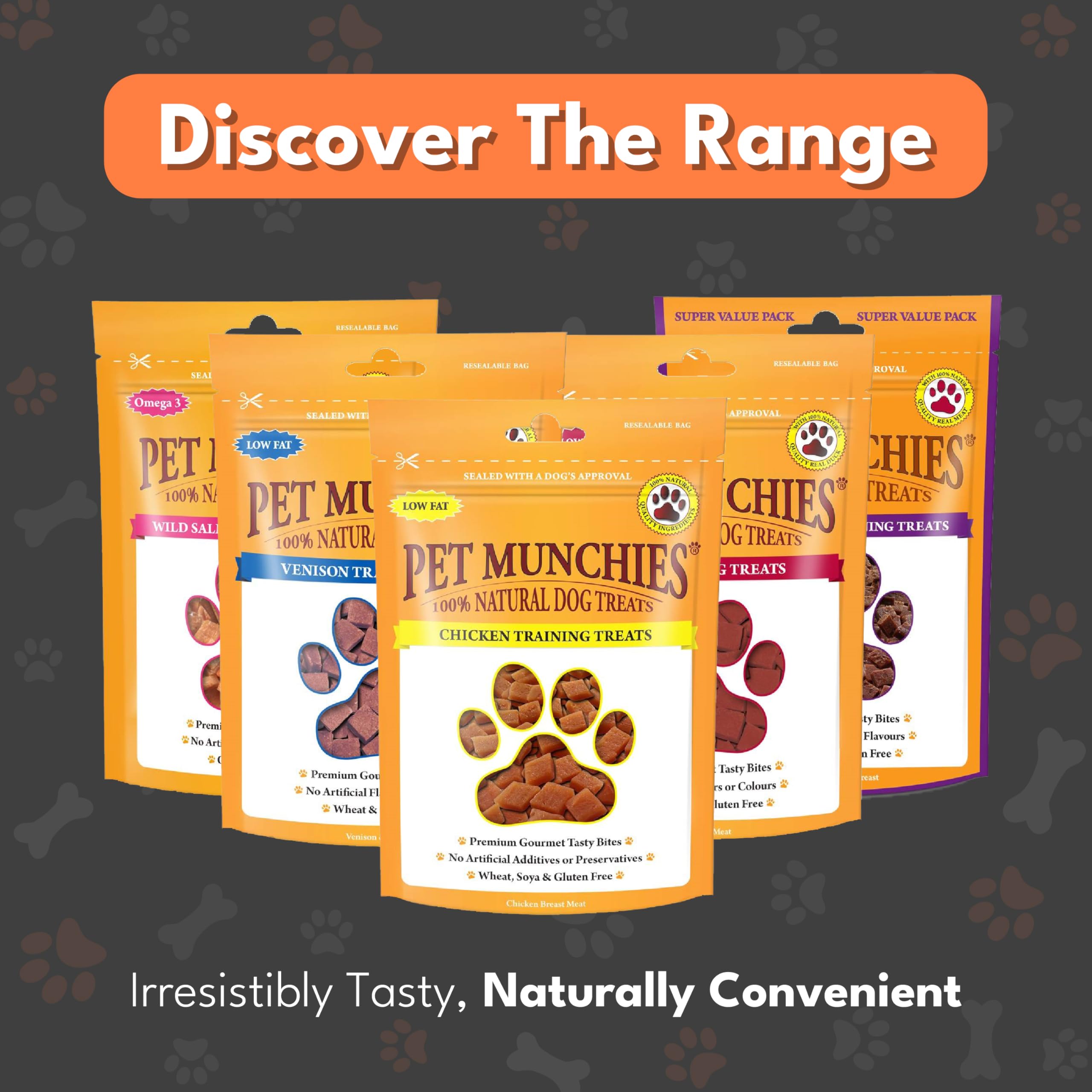 Pet Munchies Chicken Dog Training Treats, Grain Free Tasty Bites with Natural Real Meat, Low in Fat 50g