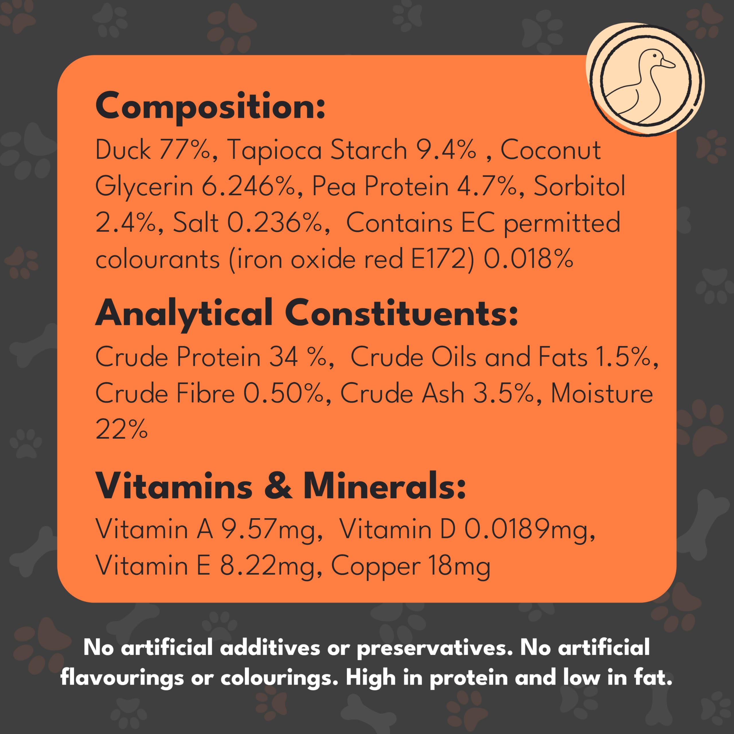 Pet Munchies Duck Dog Training Treats, Grain Free Tasty Bites with Natural Real Meat, Low in Fat 50g