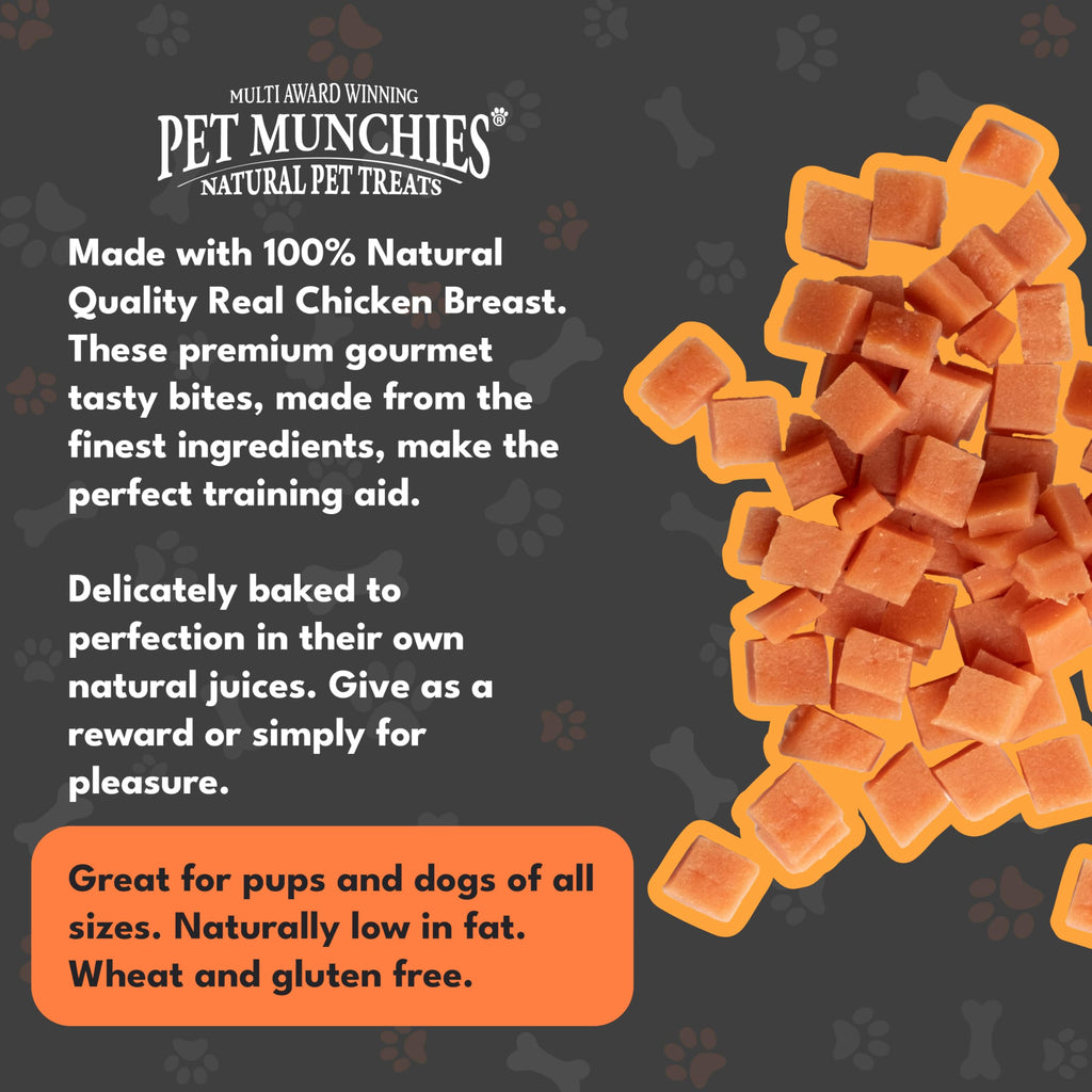 Pet Munchies Chicken Dog Training Treats, Grain Free Tasty Bites with Natural Real Meat, Low in Fat 50g