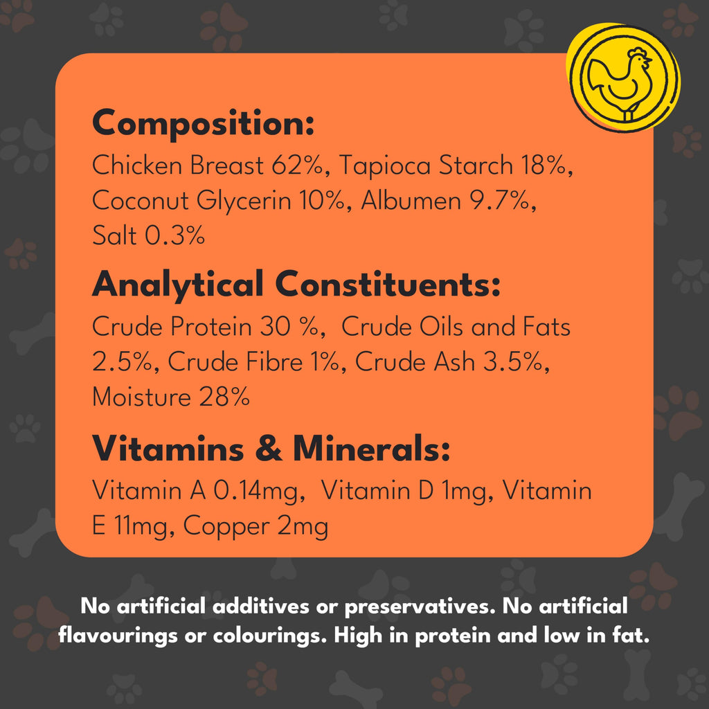 Pet Munchies Chicken Dog Training Treats, Grain Free Tasty Bites with Natural Real Meat, Low in Fat 50g